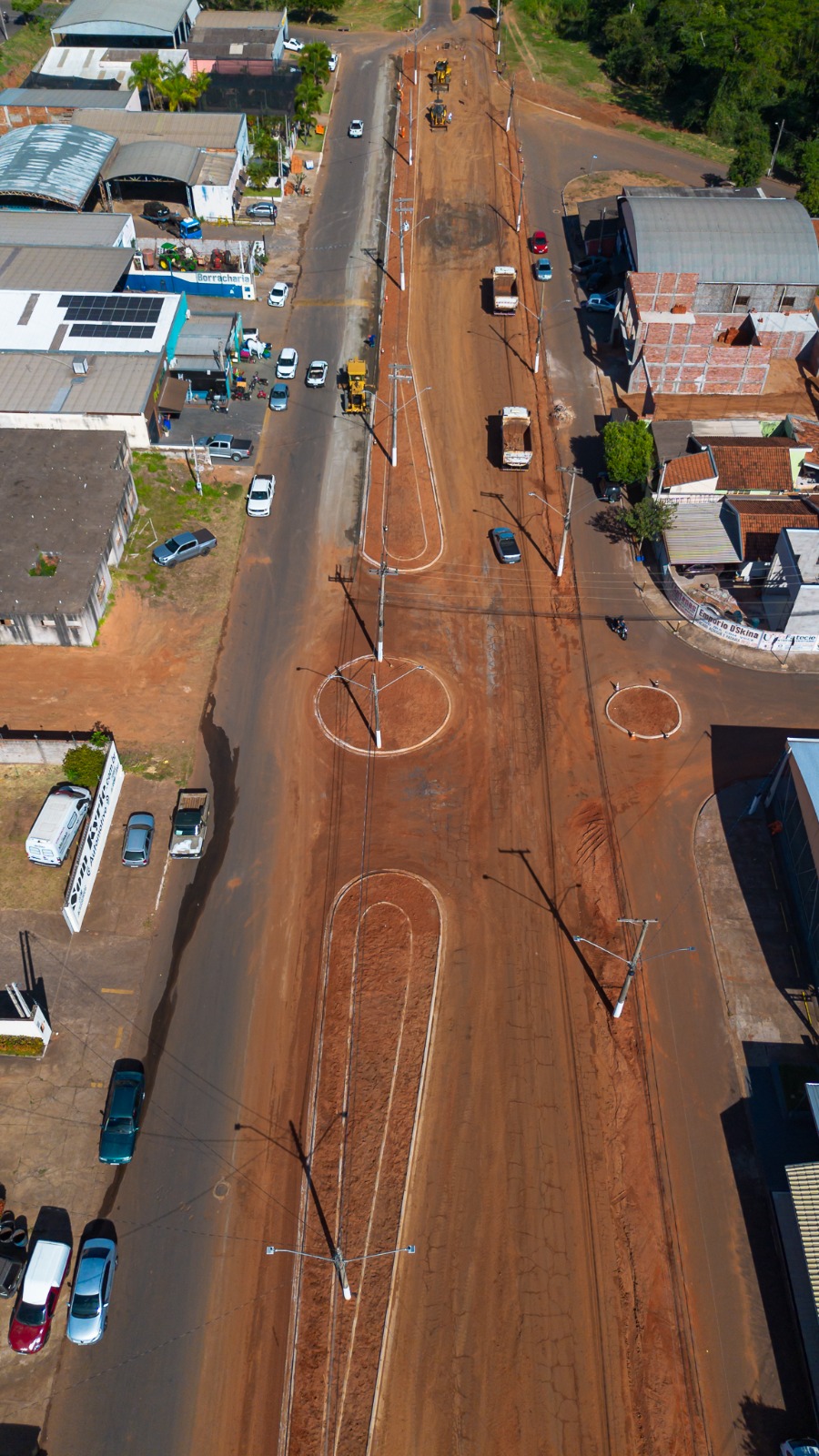 Obras de revitalização da entrada de Guaraçaí avançam e novos contornos já podem ser vistos do alto